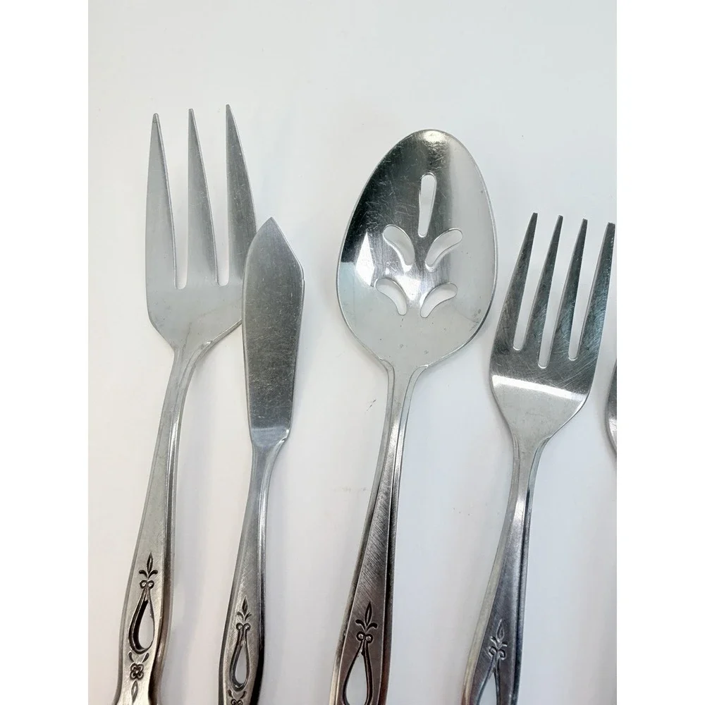 Stanley Roberts Autumn Ballad Stainless Lot 7 Serving & Salad Forks Crafting